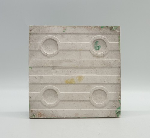 Art Nouveau Fireplace Green Floral Moulded Majolica Tile Corn Bros C1905 AE9 - Picture 3 of 3