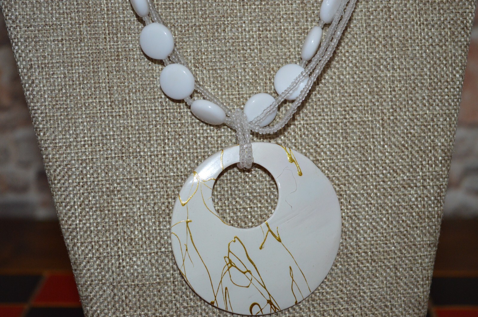 Multi Strand Beaded Seashell Necklace - image 2