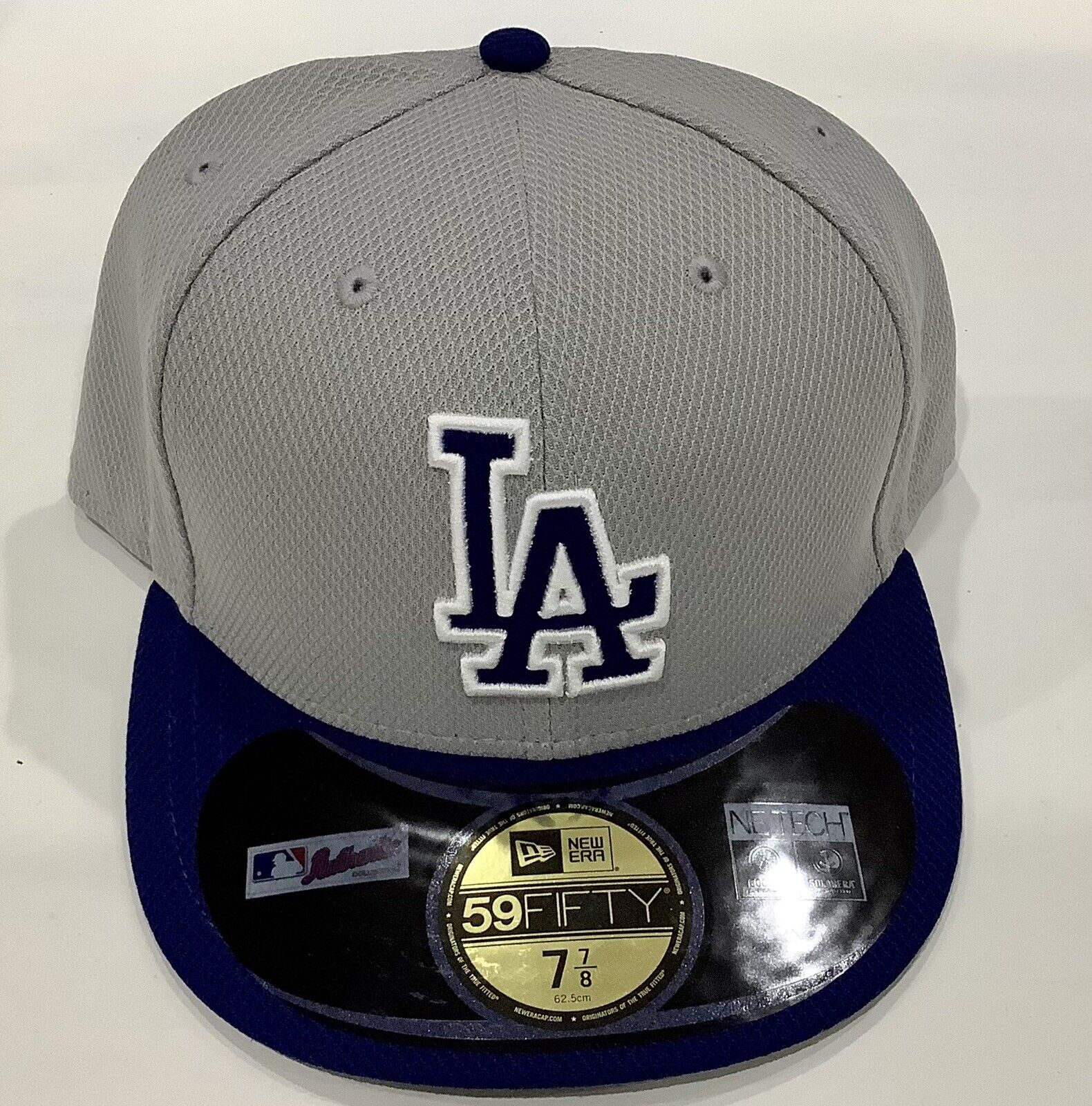 LA Dodgers New Era Fifty Fitted Hat NWT Grey Blue 7 7/8 MLB NEW TECH | eBay