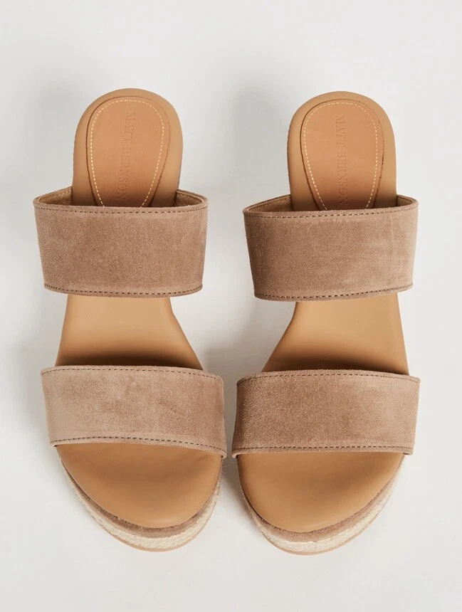 Alpargatas Matt Bernson 8 Plataforma Cuña en Gamuza Tostada Usadas en Excelente Condición Hechas en España Foto 3 de 4