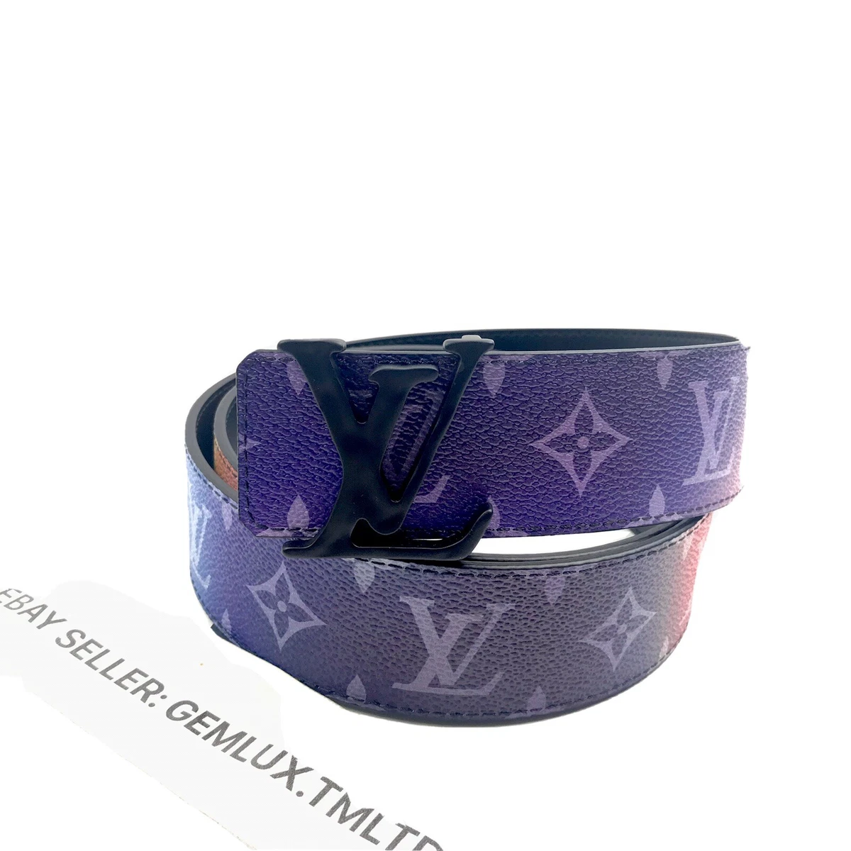 LOUIS VUITTON MP265V LV SHAPE 40MM RAFFIA REVERSIBLE BELT SIZE: 95