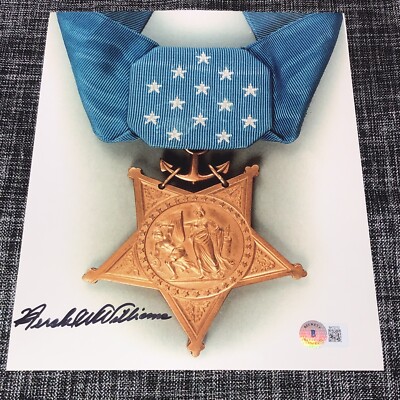 HERSHEL WILLIAMS SIGNED AUTO 8X10 PHOTO MEDAL OF HONOR IWO JIMA BECKETT BAS COA