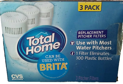 Total Home (BRITA) Replacement Pitcher Filters 3 Individually Sealed Packs - NEW