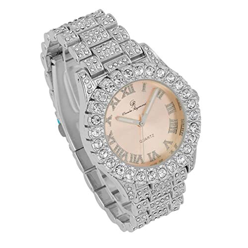 Women Big Rocks Bezel Colored Dial Watch BlingOut Tennis Bracelet - ST10327TLA - Picture 5 of 15