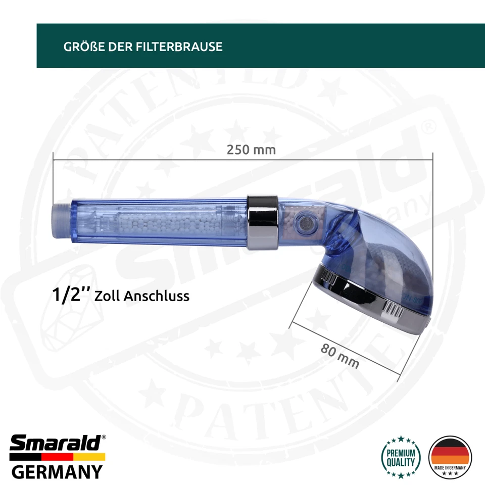Duschkopf Filterbrause mit integriertem 3-Stuffen - Antioxidantien - Duschfilter - Bild 4 von 4