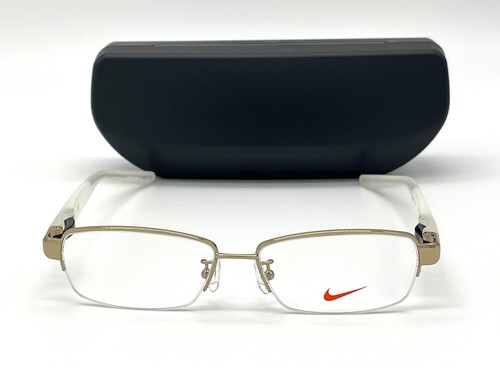 NIKE NK8121AF 650 Shiny Silver Transparent / Demo Lens 54mm Eyeglasses - Picture 2 of 4