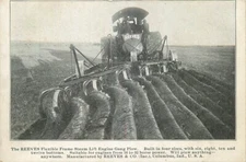 Advertising Postcard Reeves Flexible Frame Steam Lift Gang Plow, Columbus, IN
