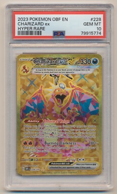 PSA 10 Pokemon Obsidian Flames Hyper Rare Charizard EX 228 PSA 10 Pokemon Obsidian Flames Hyper Rare Charizard EX 228