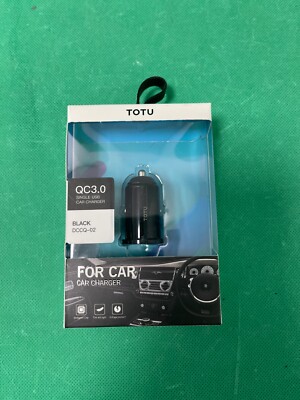 TOTU Car Charger QC3.0 Single USB Car Charger-NEW/ Black