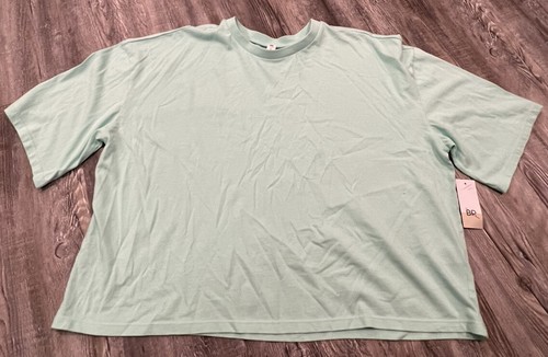 NWT BP. Nordstrom Teal 100% Organic Cotton Boxy Cropped Short Sleeve T-Shirt 1X - Picture 3 of 14