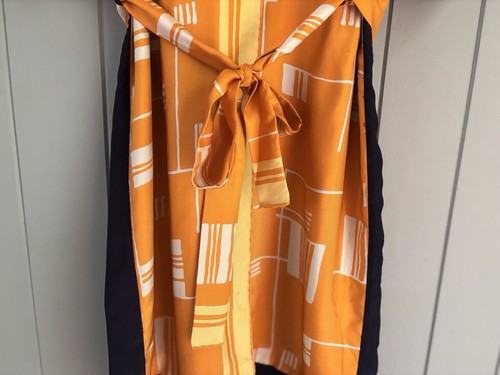 DRIES VAN NOTEN Ladies Shirt Dress Size 36 100% Silk Abstract Collar Waist Tie - Bild 3 von 17