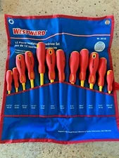 Westward Insulated Screwdriver Set! 12 Piece Electrical Hand Tool Kit 1000 VAC