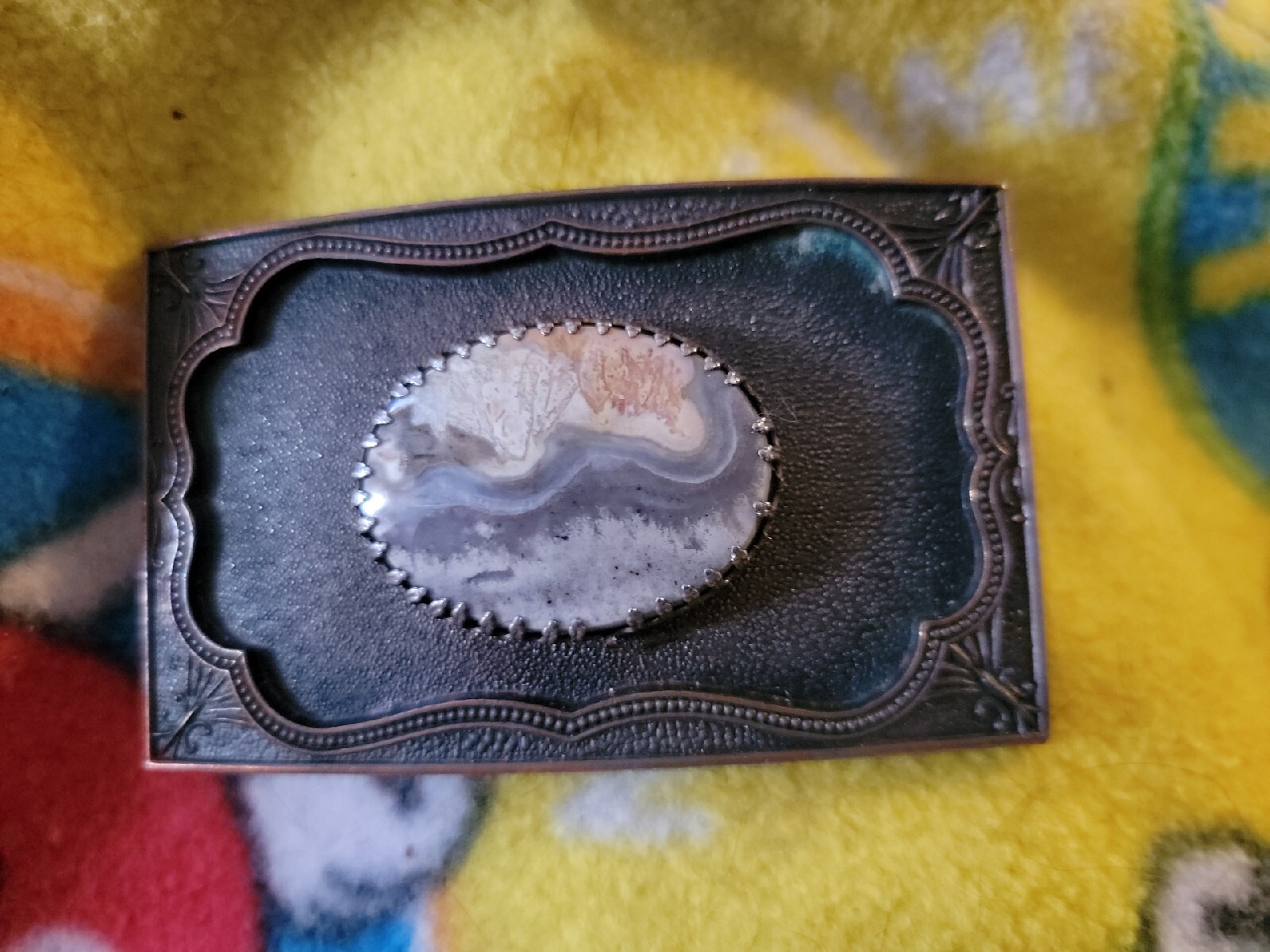 Vintage Western Belt Buckle With A Stone eBay