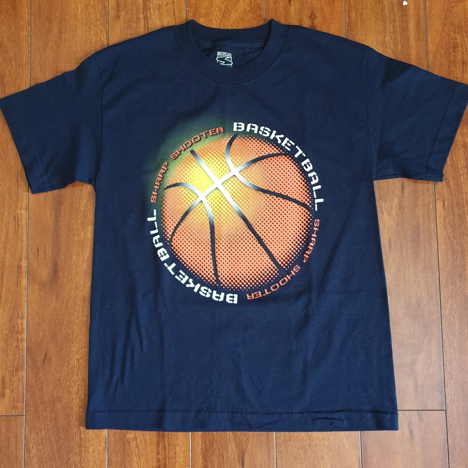 Новый баскетбол мальчиков футболка размер M 10-12 стрелок черный графический принт Sports футболка - Изображение 2 из 4