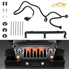 Pre-runner Led Grille Light Bar Kit For Jeep Wrangler Jk 2007-2018 Plug And Play