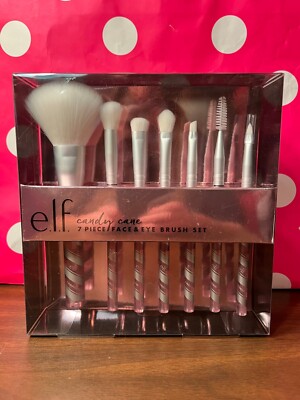 elf Candy Cane 7 Piece Face & Eye Brush Set NEW