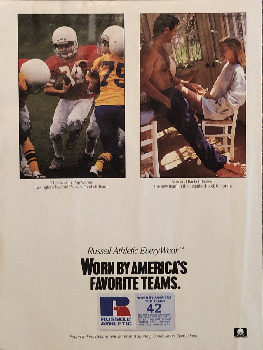 1990 Russell Athletic EveryWear PRINT AD Pop Warner VTG 90s Worn