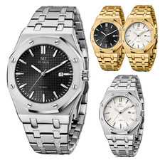 Armbanduhr Edelstahl Herrenuhr AP Datum Männlich Herren Uhr Wasserdicht 3BAR