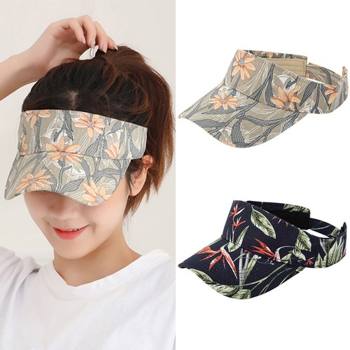 Women Hawaii Sun Visor Cap Floral-Print 