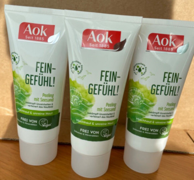 Aok SEESAND - PEELING 3 x 100ml für Misch- und unreine Haut vegan ohne Mineralöl
