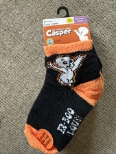 Casper The Friendly Ghost Glow-In-The-Dark Cozy Crew Socks For Kids 4T-5T Orange