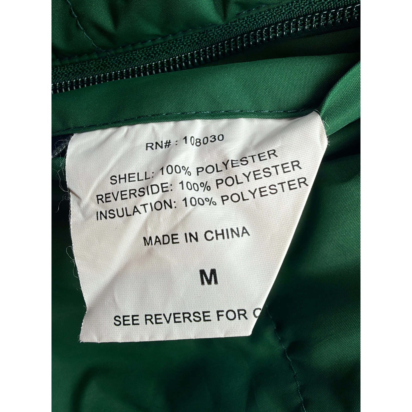 Devon & Jones Reversible Puffer Jacket Mens Medium Navy Green Cougars SF Logo EX - product detail image 5
