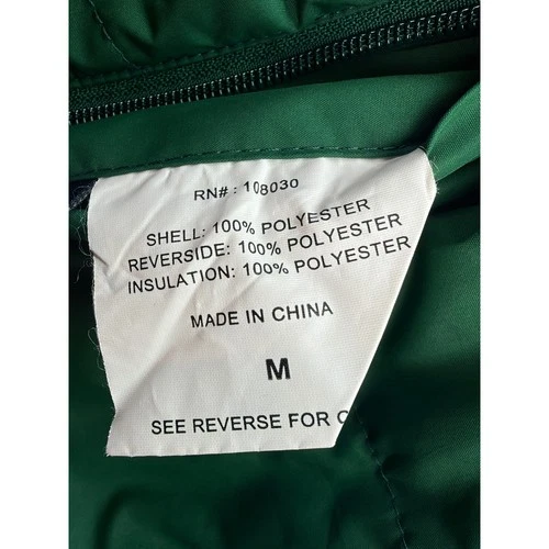 Devon & Jones Reversible Puffer Jacket Mens Medium Navy Green Cougars SF Logo EX image 5