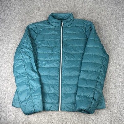 Marks & Spencer Jacket Womens UK 10 Green Full Zip Down Puffer Lightweight M&S