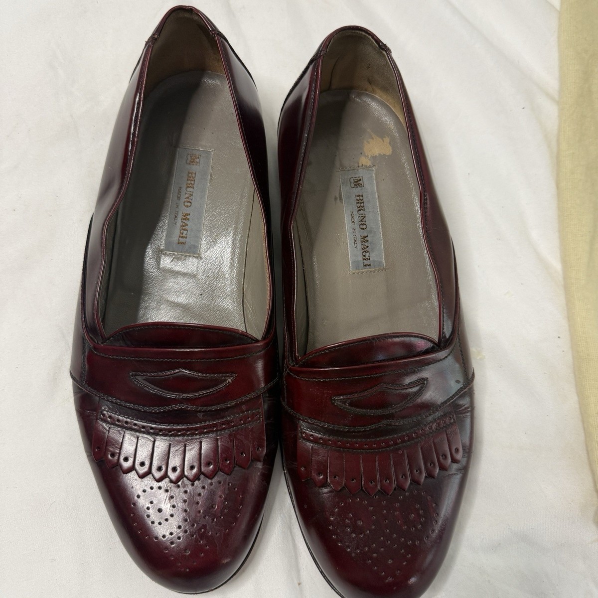 Bruno Magli Dress Shoes Mens 8.5 W Casual Oxford Red Oxblood  display picture 1