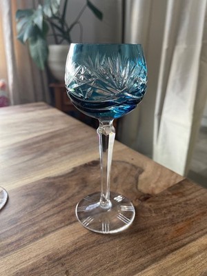 Vintage Nachtmann geschliffenes klares Kristall Wein Hock Glas