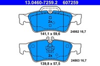 Bremsbelagsatz Scheibenbremse Hinten Ate 130460 72592 FÜR Mercedes