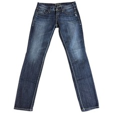 Silver Co. Aiko Jeans Womens 28x31 Blue Denim Mid Rise Medium Wash Skinny Leg