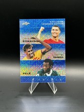 Cristiano Ronaldo, Lamine Yamal & Pelé 2025 Leaf Metal Trio Blue /20 RC