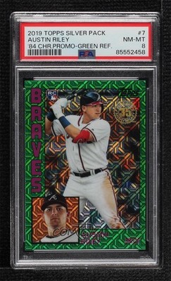 2019 Topps Update Silver Pack Green 18/99 Austin Riley PSA 8 Rookie RC 0ls