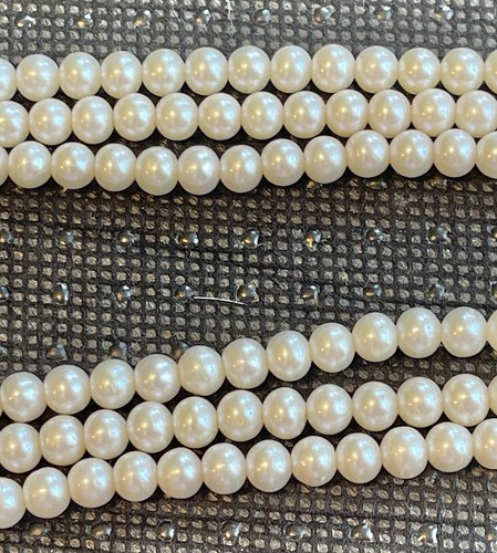 Vintage 5mm Triple Strand AKOYA WHITE PEARL NECKLACE 14K GOLD CLASP 17” Jewelry - Picture 10 of 23