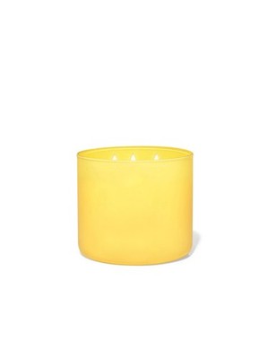Duftkerze mit 3 gelben Dochten Sojawachs Essenz Zitrone/Glas