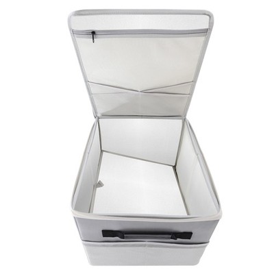 5200F Fireproof Document File Organizer Box Lock Grey 16.1x12.9x11 Inch