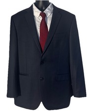 Jos A Bank Travelers Collection Sz 43L Navy Blazer Sport Suit Jacket Slim Fit