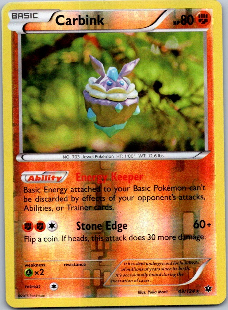 Pokemon Carbink (49) Rare XY - Fates Collide 49/124 NM Reverse Holo