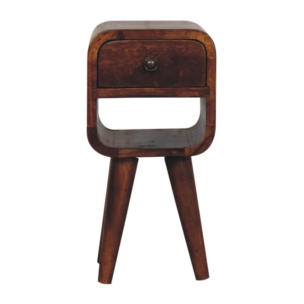 Artisan Furniture Solid Wood Extra Mini Chestnut Curve Lower Bedside - Chestnut - Image 2