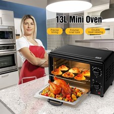 13L Electric Mini  Oven Grill Countertop Toaster Pizza Oven Temp Timer 800W