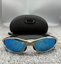 Oakley Penny  Juliet X-Mental Sunglasses Silver Frame POLARIZED Lake Blue Lens