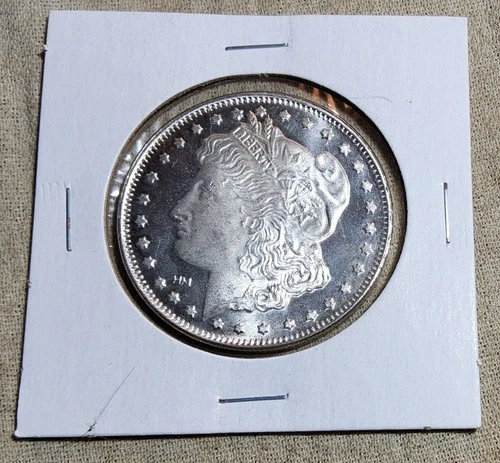 1 TROY OZ .999 FINE SILVER BULLION ROUND COIN MORGAN DOLLAR DESIGN HIGHLAND M BU
