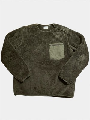Uniqlo X Engineered Garments Sweater Mens Medium Green Sherpa Fleece Pullover