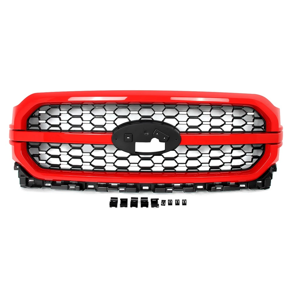 Race Red Front Upper Bumper Grille Grill For Ford F-150 XLT Platinum 2021-2023 - Изображение 3 из 4