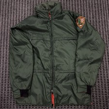 Vtg National Park Service Sportscaster Jacket Medium 9 Pocket Reversible Hood