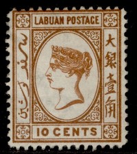 NORTH BORNEO - Labuan QV SG19, 10c yellow-brown, M MINT. Cat &pound;65.
