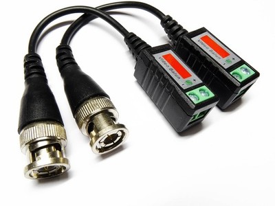 2 Stück CCTV Passive Video Balun Transceiver BNC Stecker auf UTP Cat5 Adapter
