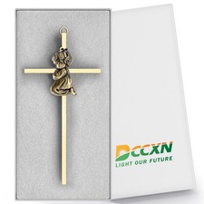 Baby Wall Cross Baptism Gifts for Girls, 7 Inch Gold Praying Girl Crosses for...