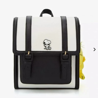 Peanuts Snoopy Black & White Mini Backpack with Woodstock Plush Charm -Exclusive
